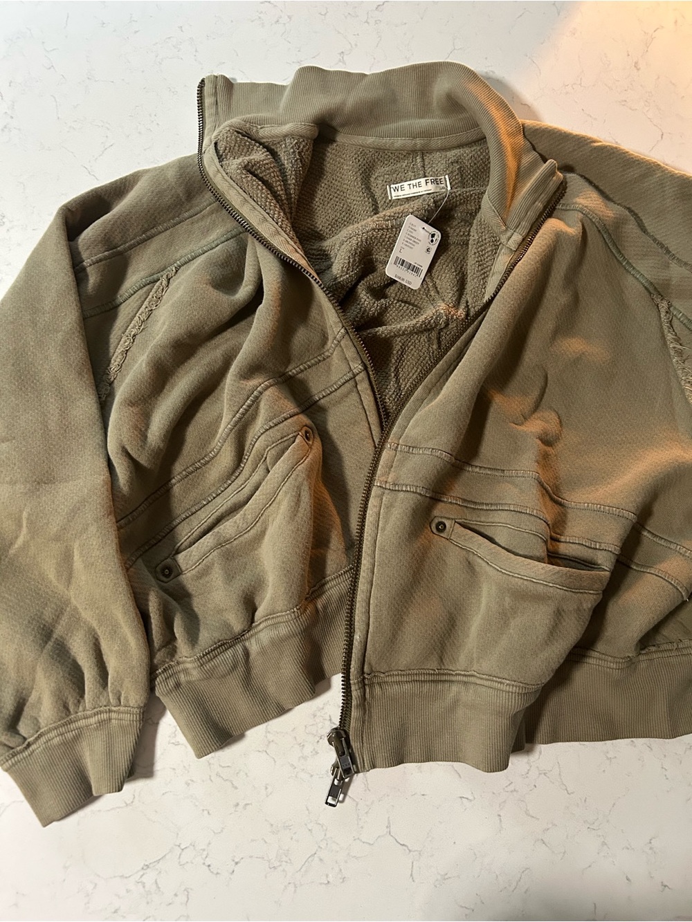 NWT Free People We The Free Thunder Cardi in Summer Pine - Picture 8 of 16